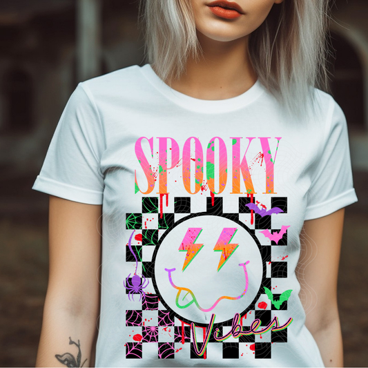 SPOOKY VIBES SMILEY - DTF TRANSFER
