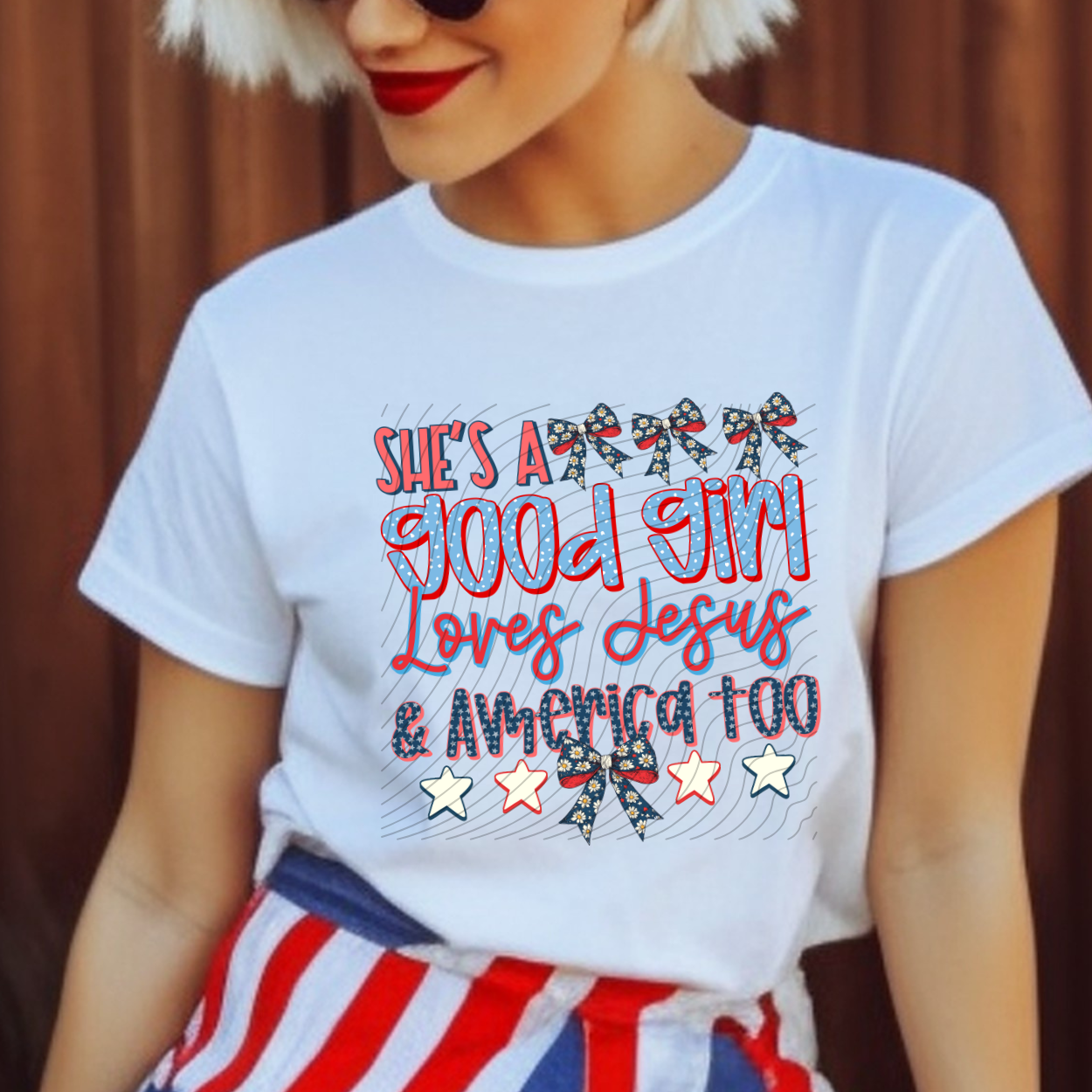 LOVES JESUS AND AMERICA TOO - DTF TRANSFER