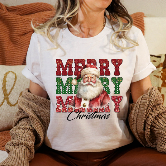 MERRY STACKED SANTA - DTF TRANSFER