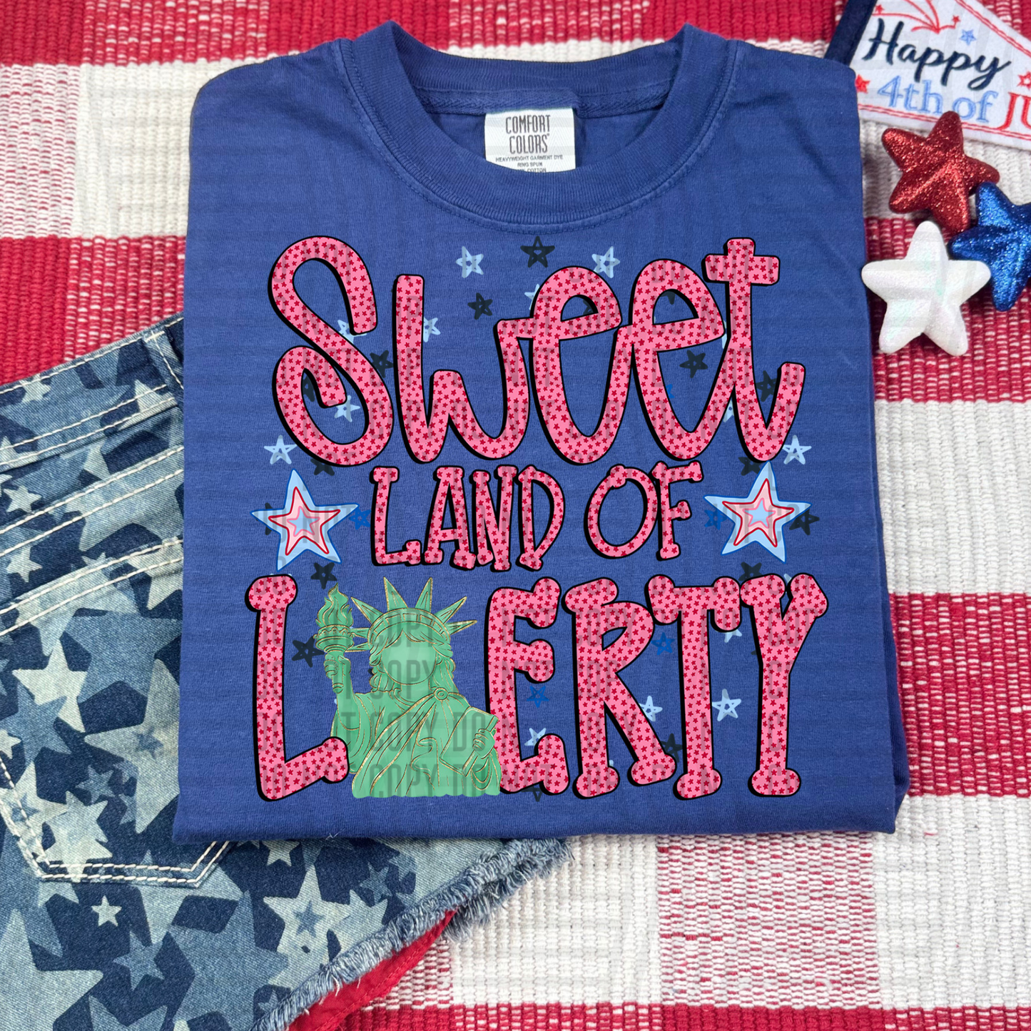 SWEET LAND OF LIBERTY RED - DTF TRANSFER