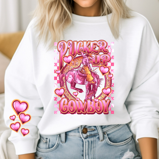 PUCKER UP COWBOY W/ SLEEVE - DTF TRANSFER