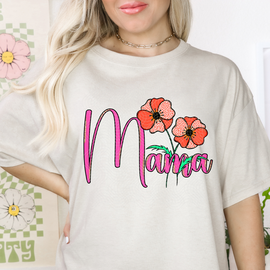 MAMA AUGUST FLOWER - DTF TRANSFER