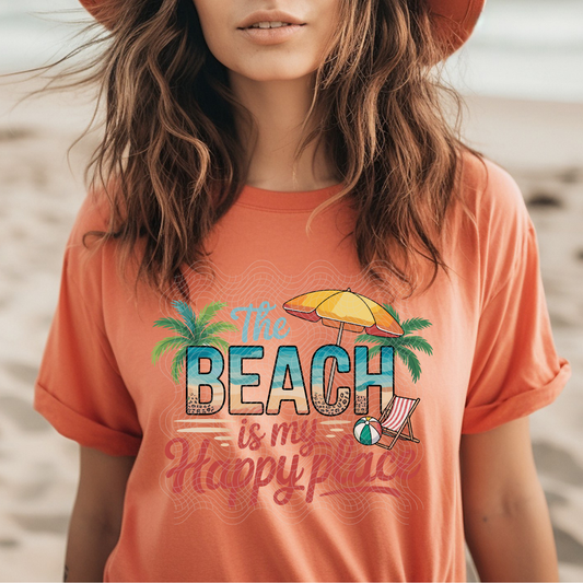 BEACH IS MY HAPPY PLACE - DTF TRANSFER