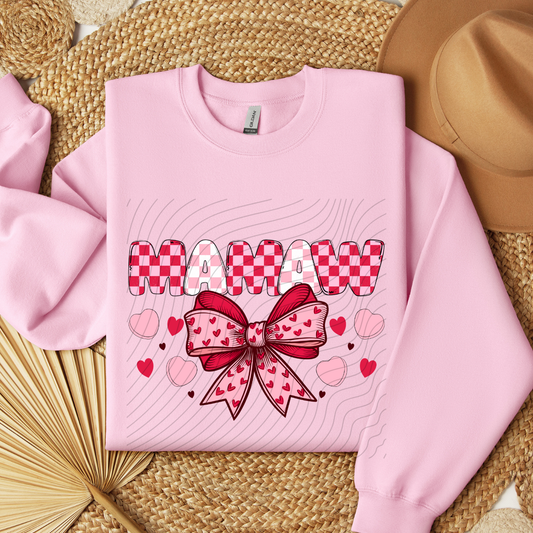 MAMAW PINK RED CHECK - DTF TRANSFER