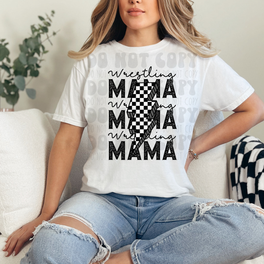 WRESTLING MAMA STACKED BOLT - DTF TRANSFER