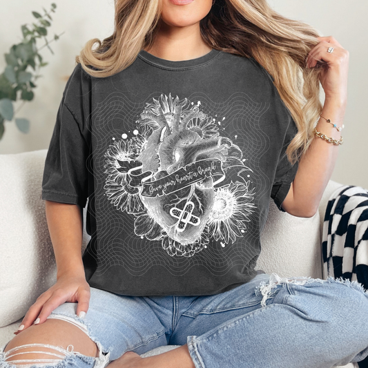 GIVE YOUR HEART A BREAK WHITE - DTF TRANSFER