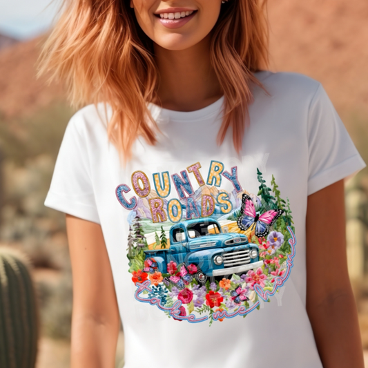 COUNTRY ROADS TAKE ME HOME - FAUX EMBROIDERY - DTF TRANSFER