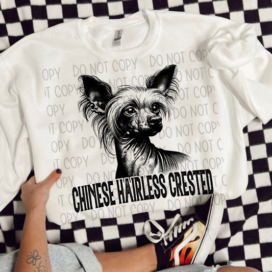 CHINESE HAIRLESS CRESTED DOG - DTF TRANSFER