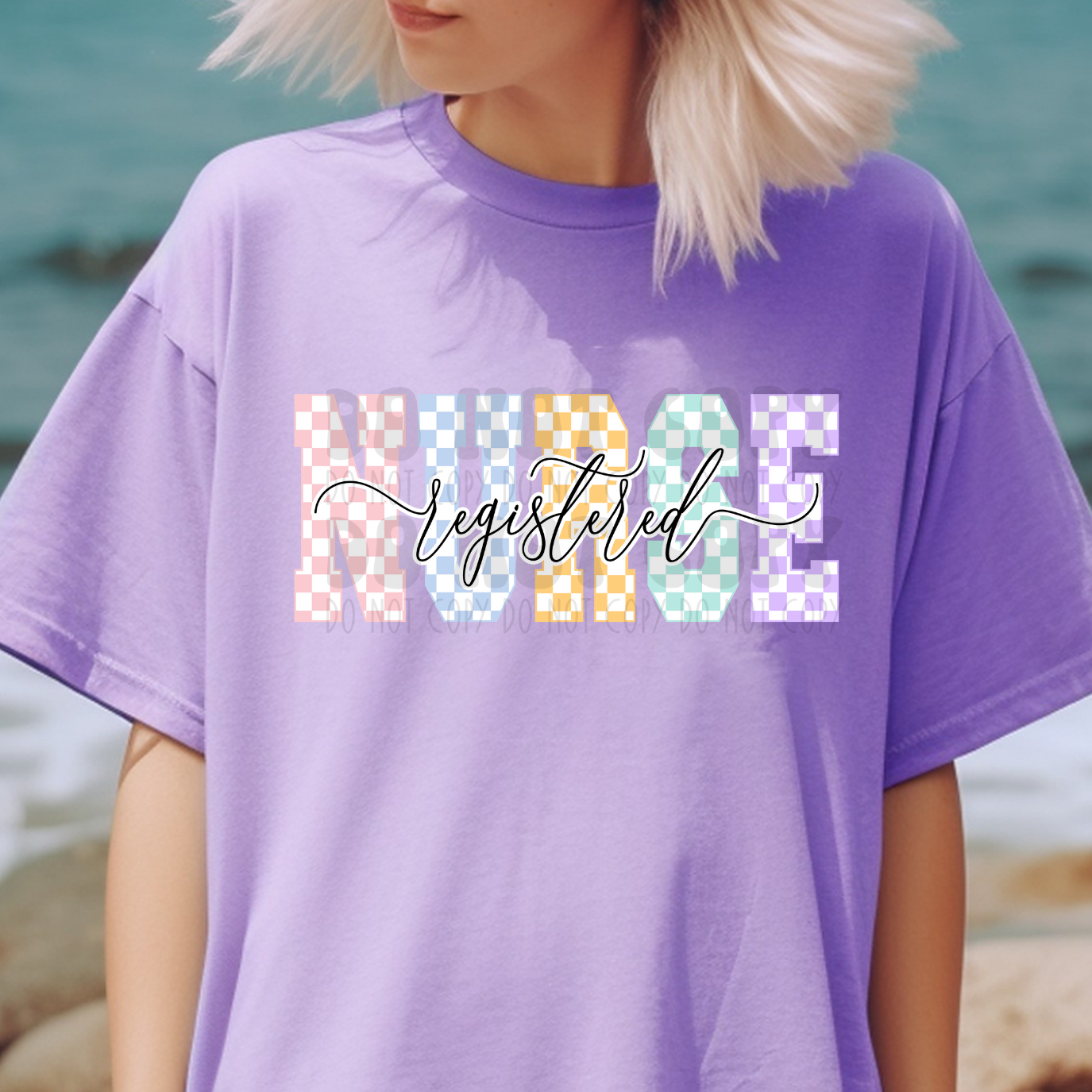 NURSE CHECKERED - DTF TRANSFER