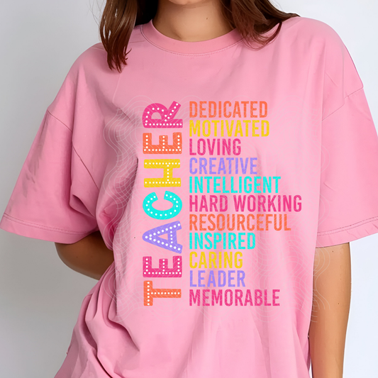 TEACHER DOTTED LIST - DTF TRANSFER