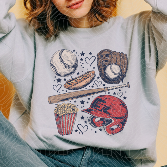 DARK VINTAGE COLLAGE BASEBALL - DTF TRANSFER