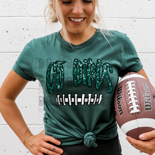 GO BIRDS - FAUX SEQUIN - DTF TRANSFER