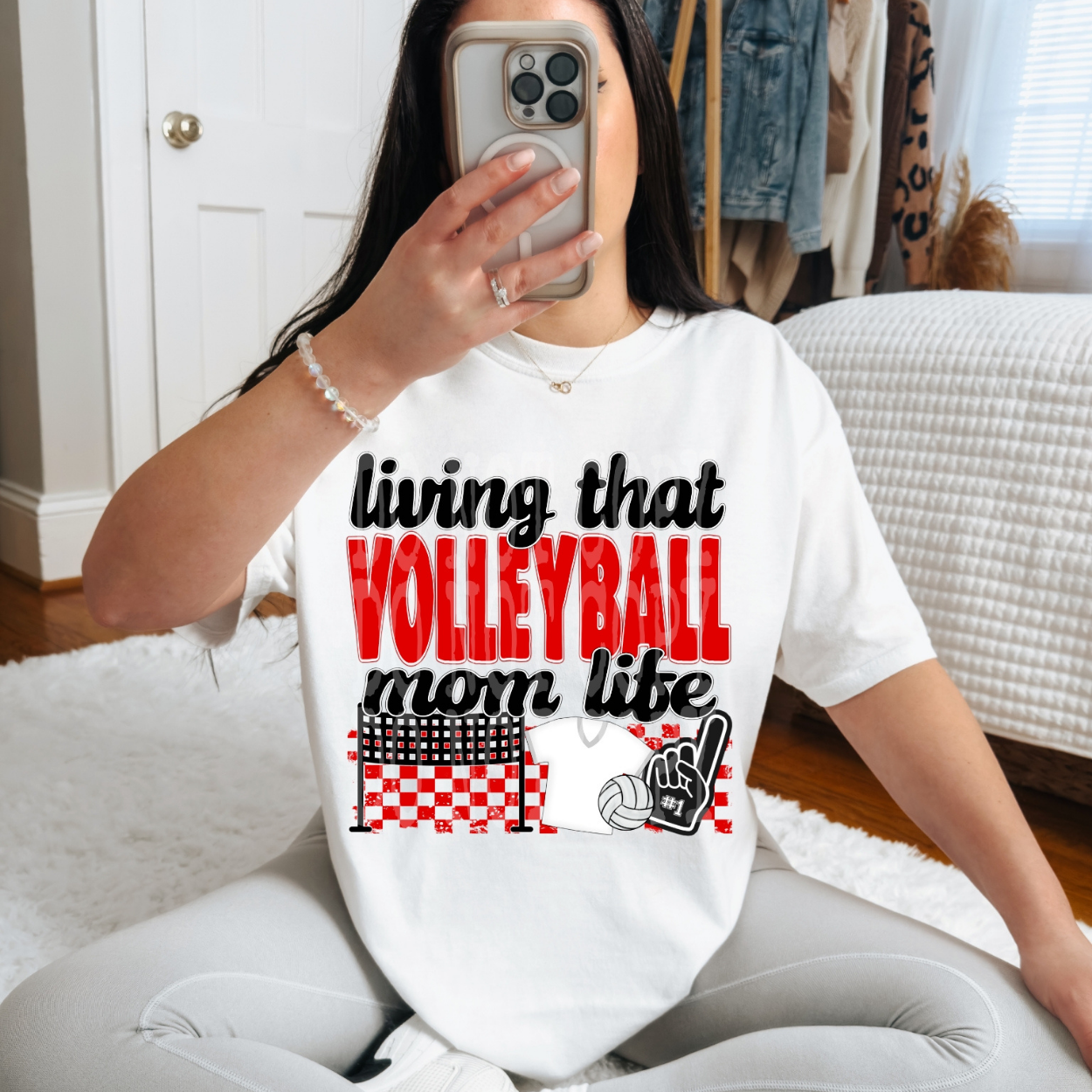 VOLLEYBALL MOM LIFE RED - DTF TRANSFER