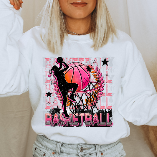 BASKETBALL VINTAGE PINK - DTF TRANSFER