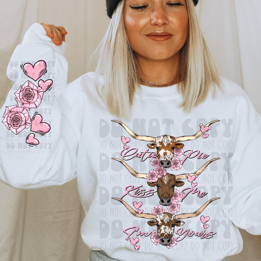 LONGHORN CUTIE PIE W/ SLEEVE - DTF TRANSFER