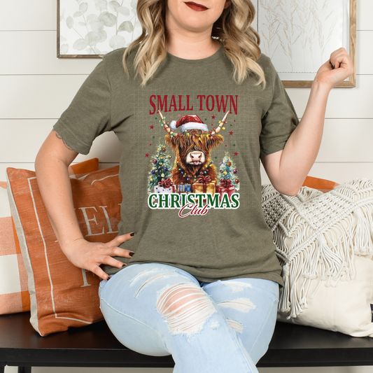 SMALL TOWN CHRISTMAS COW - DTF TRANSFER