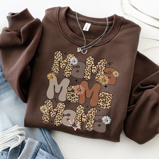 MAMA LEOPARD AND BROWN STACKED - DTF TRANSFER
