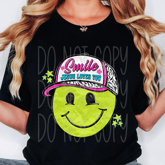 SMILE JESUS LOVES YOU - DTF TRANSFER