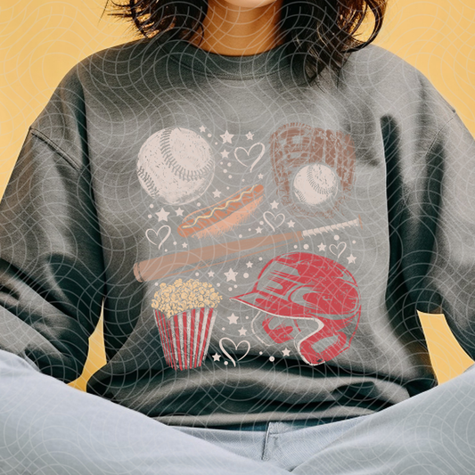 LIGHT VINTAGE COLLAGE BASEBALL - DTF TRANSFER