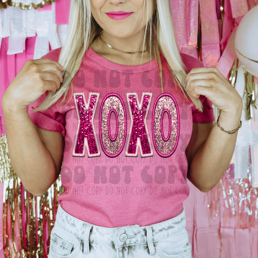 XOXO FAUX EMBROIDERY & SEQUINS - DTF TRANSFER