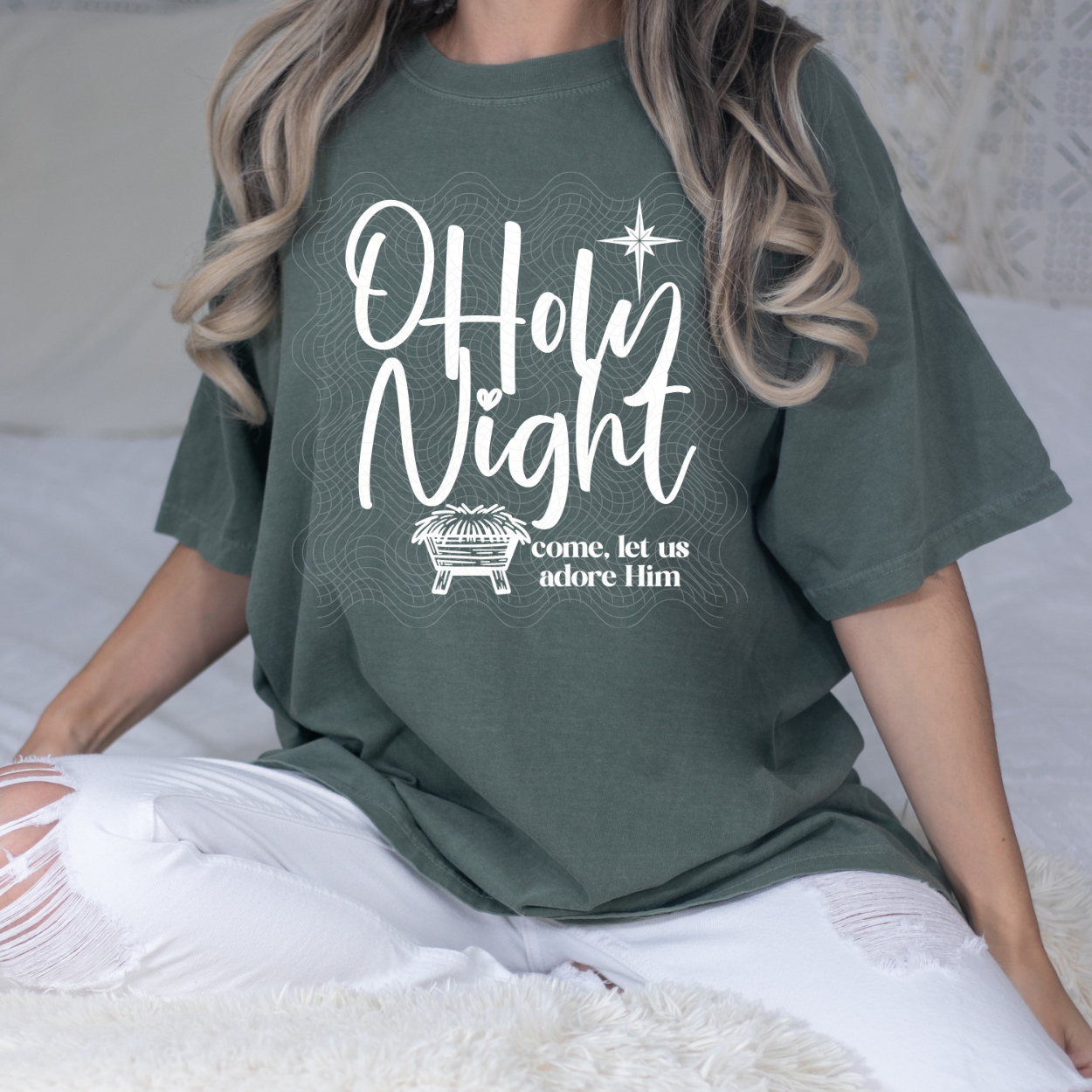 O HOLY NIGHT WHT - DTF TRANSFER