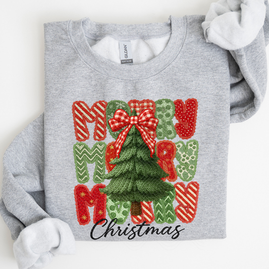 MERRY CHRISTMAS STACKED - DTF TRANSFER