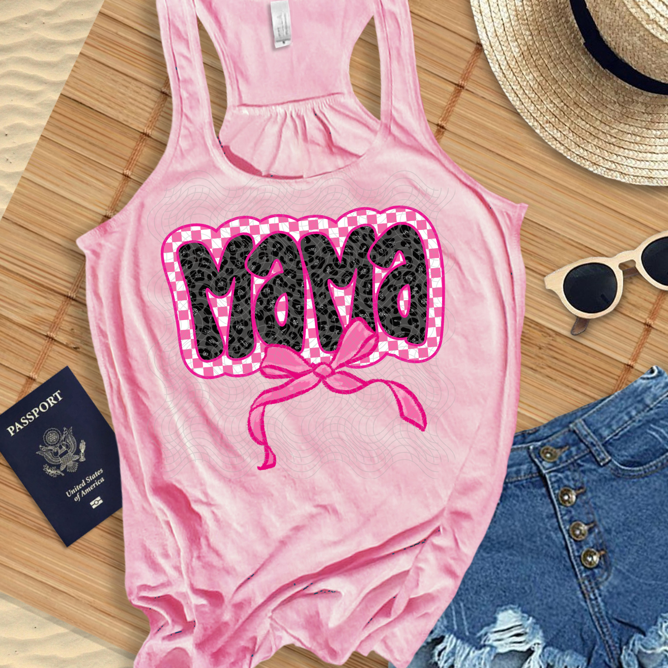 MAMA PINK AND BLACK - DTF TRANSFER