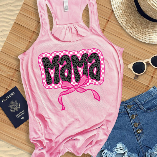 MAMA PINK AND BLACK - DTF TRANSFER