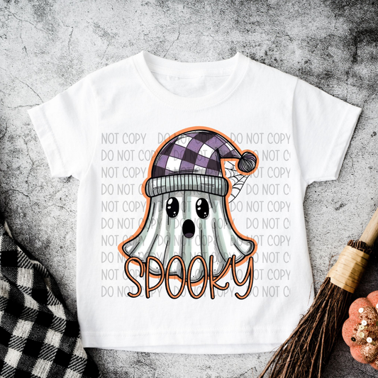 SPOOKY PLAID HAT GHOST - DTF TRANSFER