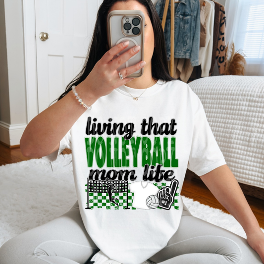 VOLLEYBALL MOM LIFE GREEN - DTF TRANSFER