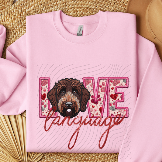 DOODLE - BROWN, FAUX EMBROIDERY & FAUX SEQUINS - DTF TRANSFER