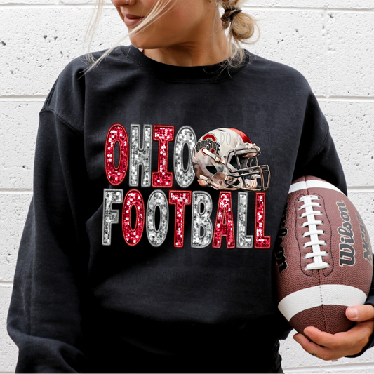 OHIO FOOTBALL FAUX EMBROIDERY & SEQUINS - DTF TRANSFER