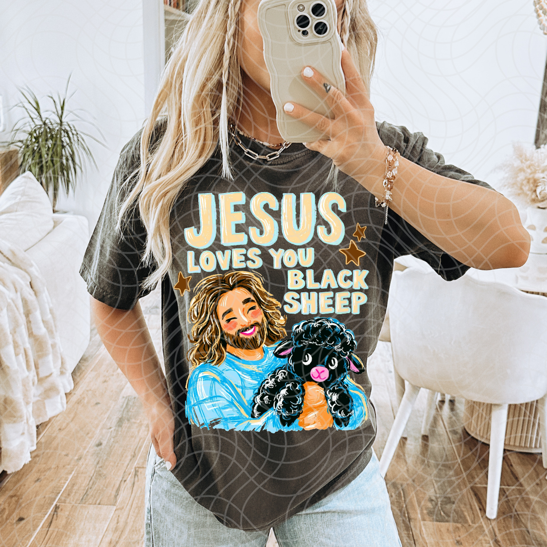 JESUS BLACK SHEEP -DTF TRANSFER