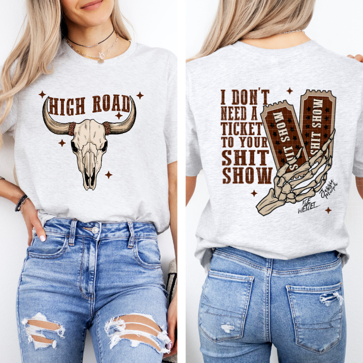 HIGH ROAD - FRONT AND BACK - DTF TRANSFER