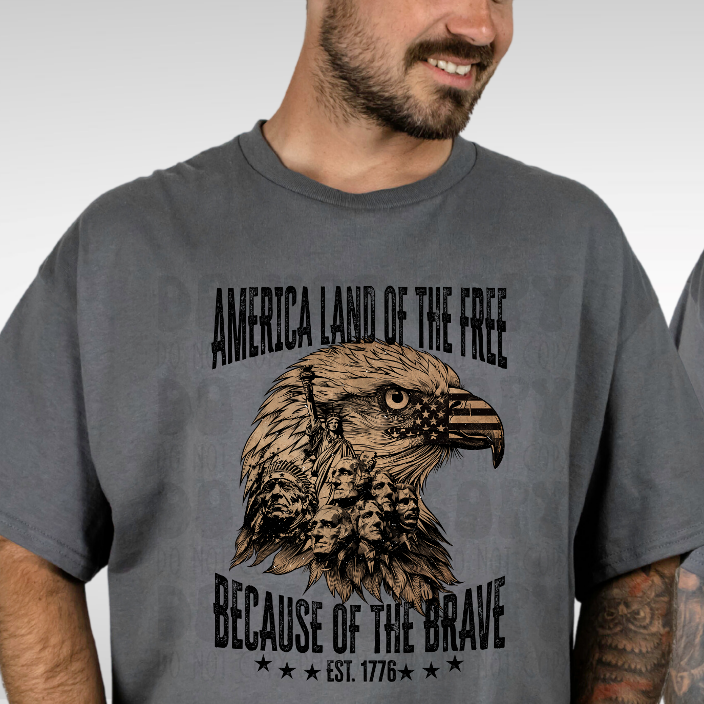 AMERICA LAND OF THE FREE EAGLE - DTF TRANSFER