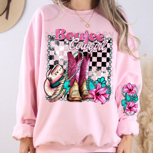 BOUJEE COWGIRL W/ SLEEVE - DTF TRANSFER