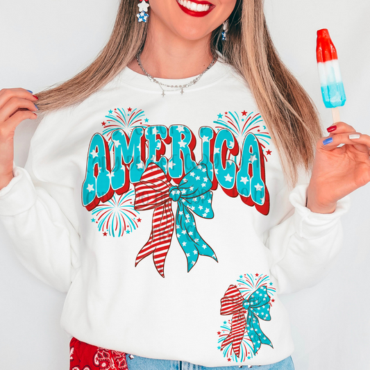 AMERICA RIBBON W/SLEEVE - DTF TRANSFER