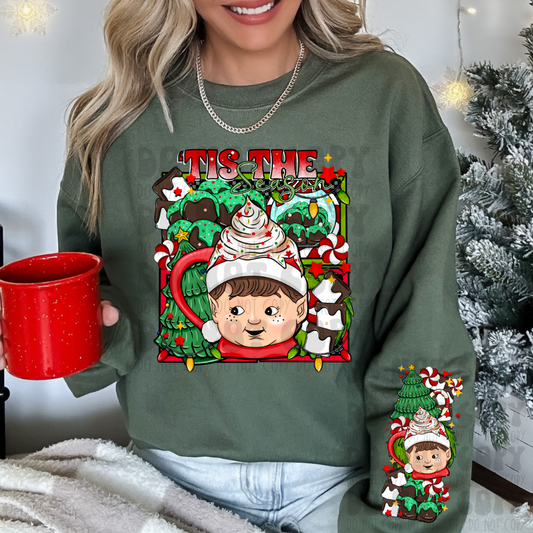 TIS THE SEASON ELF W/ SLEEVE - DTF TRANSFER