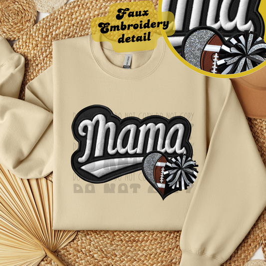 MAMA FAUX EMBROIDERY FOOTBALL/CHEER  - DTF TRANSFER