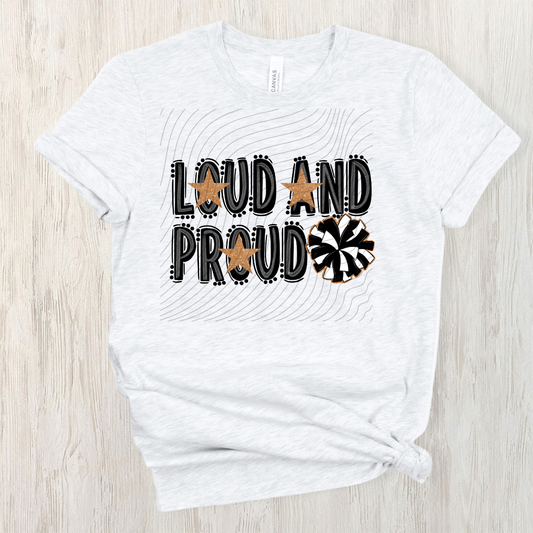 CHEER LOUD AND PROUD, BLACK - DTF TRANSFER