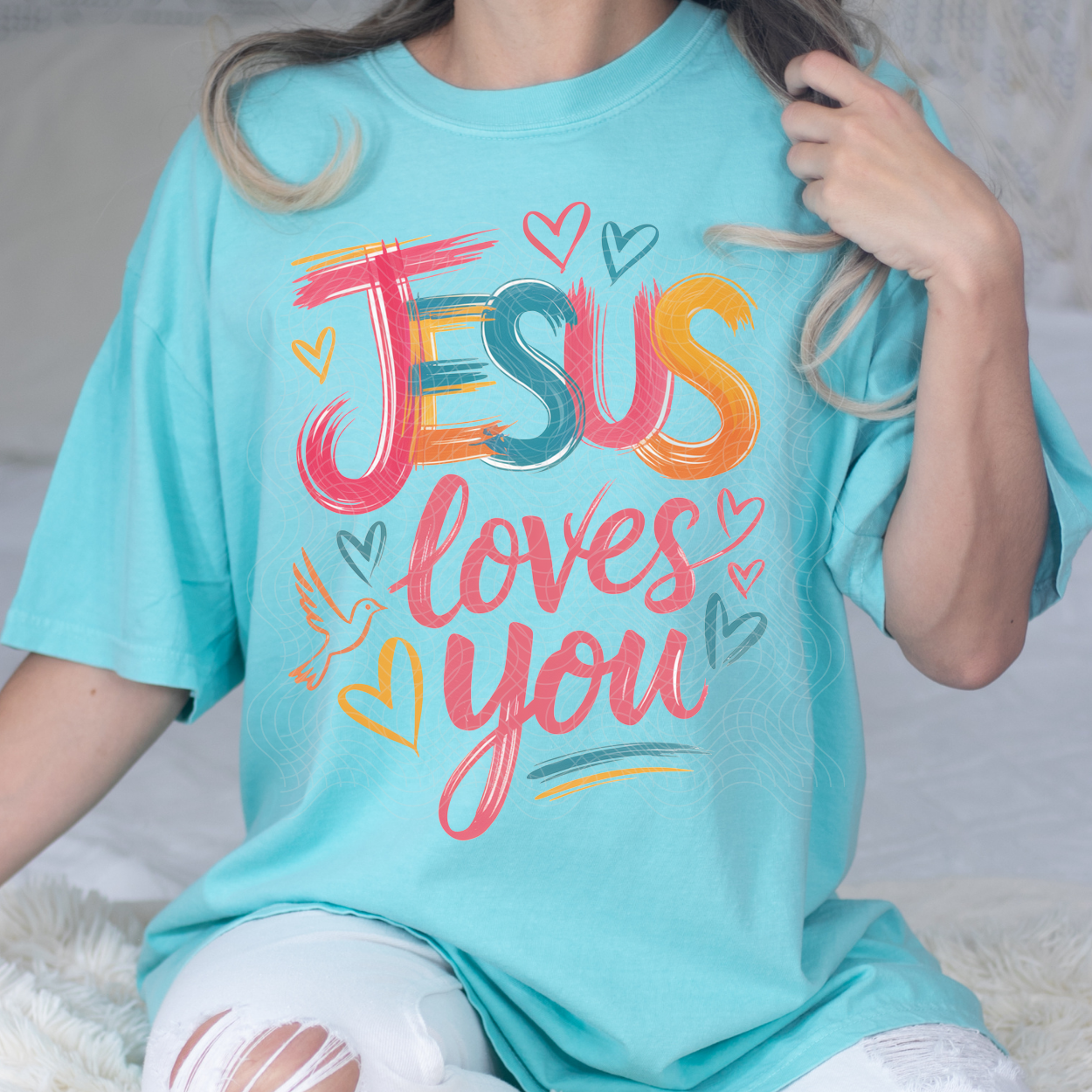 JESUS LOVES YOU - DTF TRANSFER