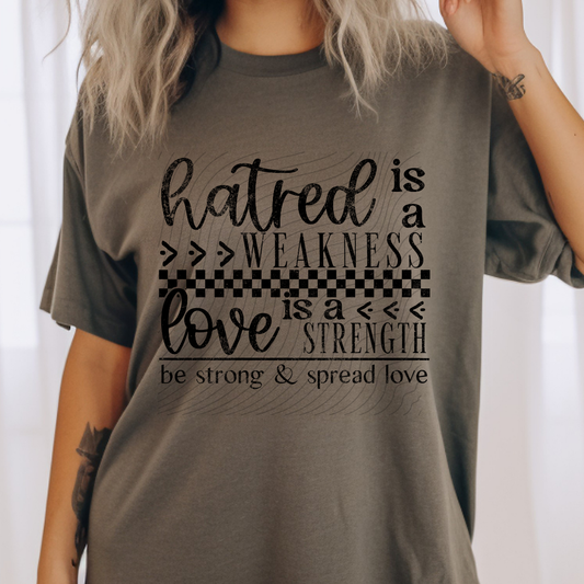 HATRED IS A WEAKNESS BLK DISTRESSED - DTF TRANSFER