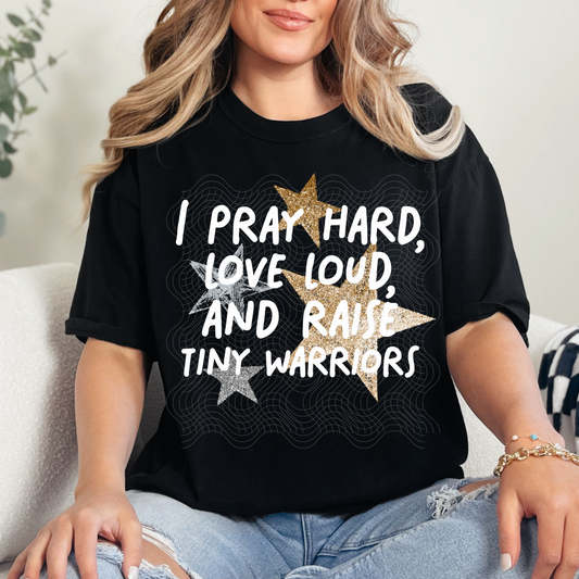 PRAY HARD LOVE LOUD WHT - DTF TRANSFER