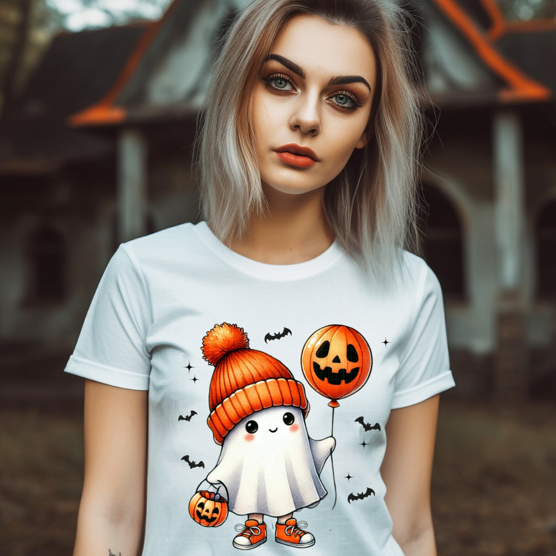 GHOST WITH BALLOON - DTF TRANSFER