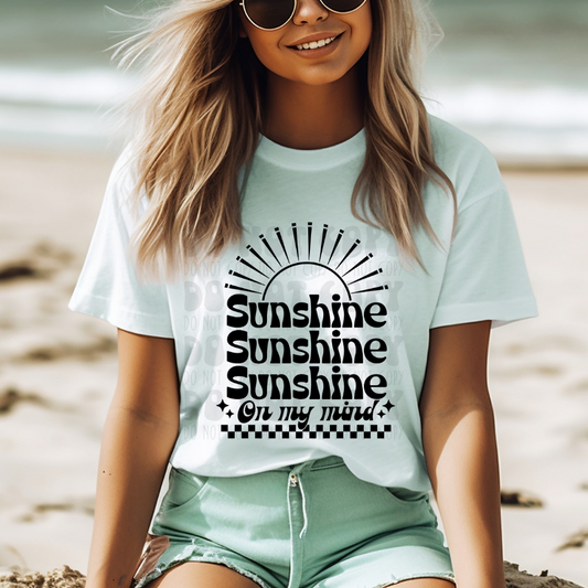 SUNSHINE STACKED BLK - DTF TRANSFER