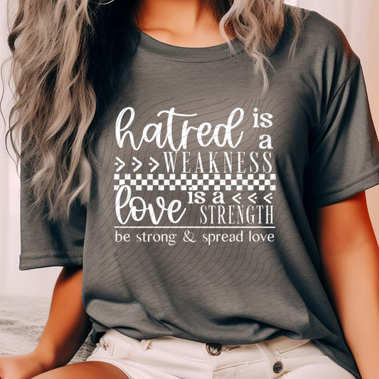 HATRED IS A WEAKNESS WHT - DTF TRANSFER