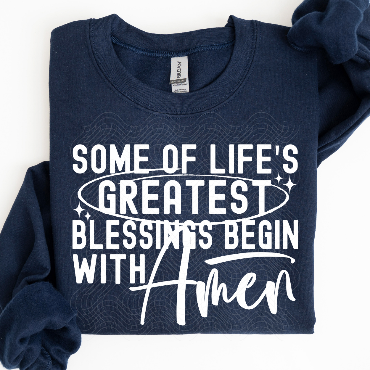 BLESSINGS AMEN WHT - DTF TRANSFER