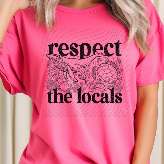 RESPECT THE LOCALS BLK DISTRESSED - DTF TRANSFER