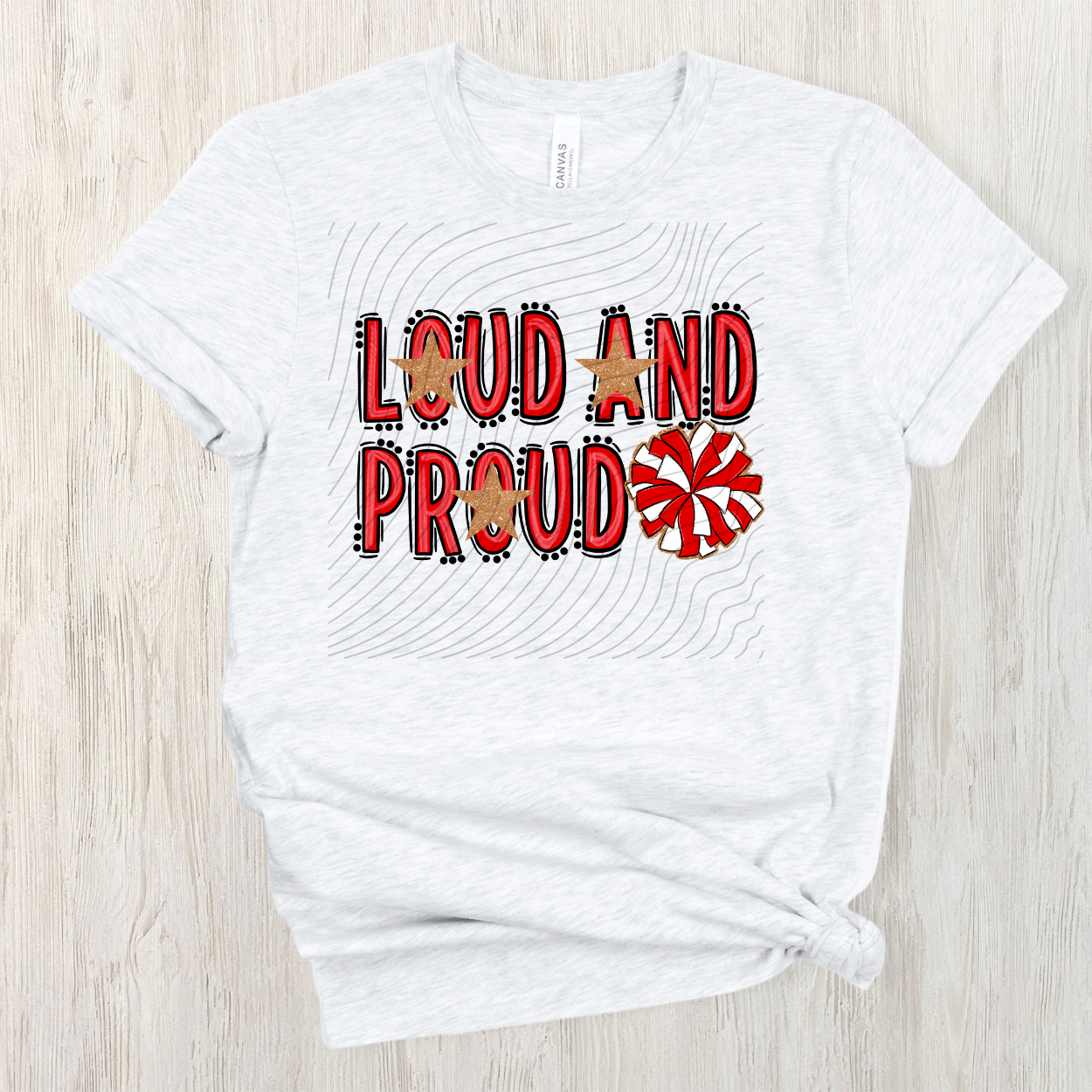 CHEER LOUD AND PROUD, RED - DTF TRANSFER