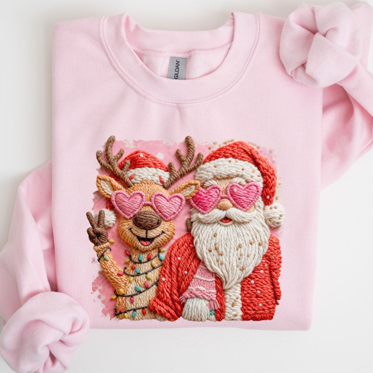 SANTA AND REINDEER FAUX YARN - DTF TRANSFER